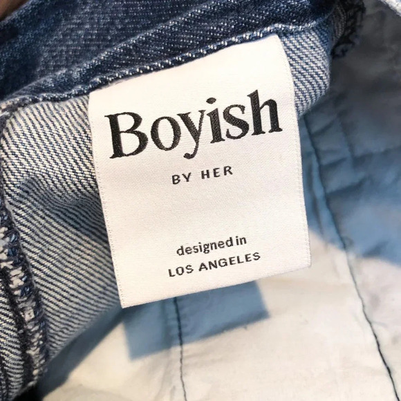 Boyish The Nico Straight Leg Baggy High Rise Cinched Bohemian Denim Jeans 26 - Picture 11 of 14